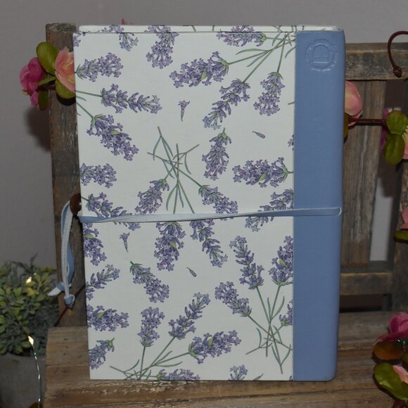 Vintage Rossi Made In Italy Lavender Flowers Periwinkle Hardcover Journal Book - Picture 6 of 16